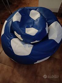 Poltrona pallone da calcio in similpelle con poggi