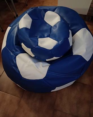 Poltrona pallone da calcio in similpelle con poggi