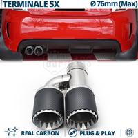 Terminale Scarico DOPPIO Tondo H CARBONIO VERO