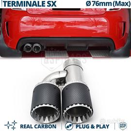 Terminale Scarico DOPPIO Tondo H CARBONIO VERO