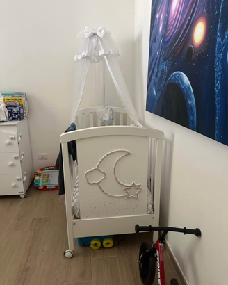 culla cassettiera e trio per bambini