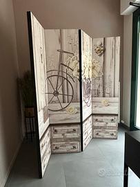 Paravento separè morivo retrò shabby