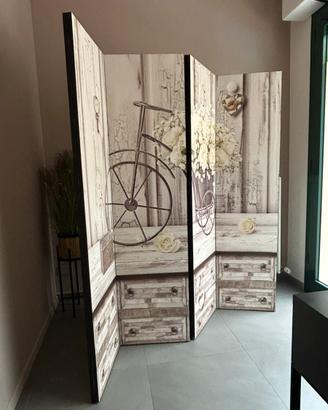 Paravento separè morivo retrò shabby
