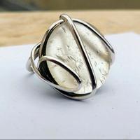 Anello pietra simil madreperla argento 925