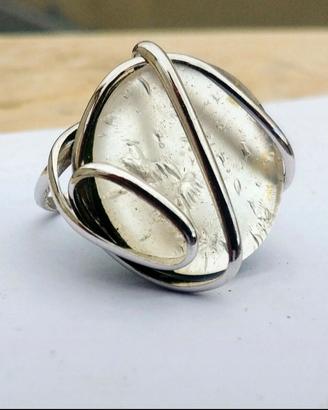 Anello pietra simil madreperla argento 925