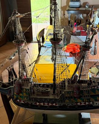 Veliero antico in legno aritigianale 70cm