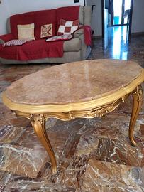tavolino da salotto in legno  e marmo