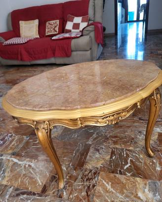 tavolino da salotto in legno  e marmo