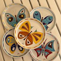 Piatti set farfalle Ceramica sarda