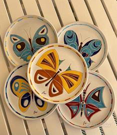 Piatti set farfalle Ceramica sarda