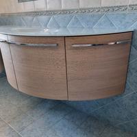 Mobile bagno rovere con lavabo vetro