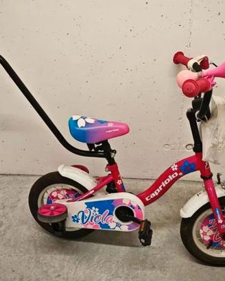 Bici bambina da 2 a 5 anni con rotelle e supporto