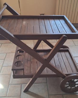 Carrello porta vivande in legno