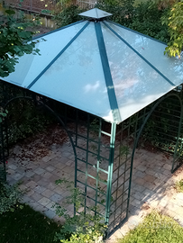 Gazebo in ferro battuto tetto in vetro