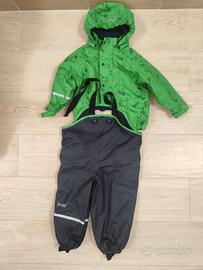 Impermeabile dino  bimbo con pantaloni felpati 