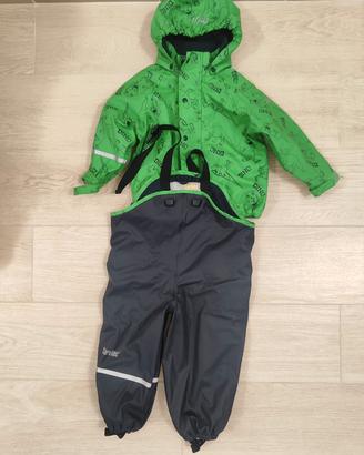 Impermeabile dino  bimbo con pantaloni felpati 