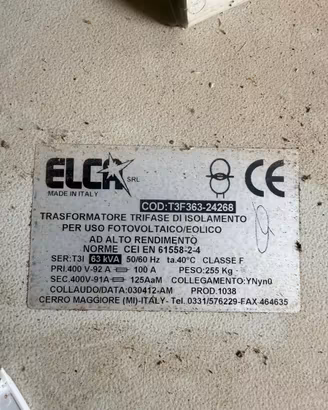 TRASFORMATORE TRIFASE DI ISOLAMENTO