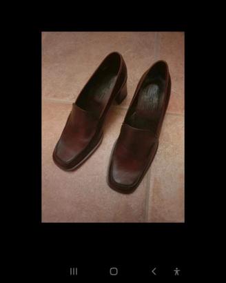 Mocassino donna in pelle e cuoio