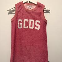 Canotta/vestito GCDS rosa glitterato, tg 12 anni