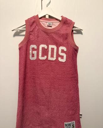 Canotta/vestito GCDS rosa glitterato, tg 12 anni