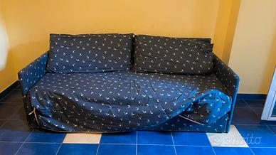 Divano letto 2 posti con rete a doghe e materasso