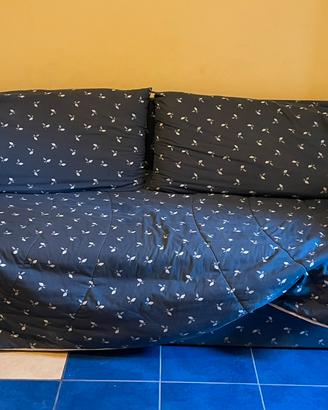 Divano letto 2 posti con rete a doghe e materasso