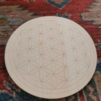 cerchio fiore della vita legno 20 cm griglia sacra
