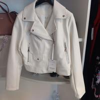 Chiodo in pelle bianco