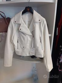 Chiodo in pelle bianco