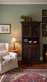 Credenza con alzata in legno castagno fine '800