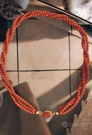 Collana torchon in corallo e oro 18 kt ✨