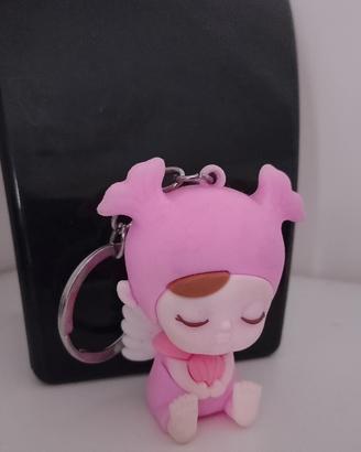 Portachiavi bambina rosa con ali