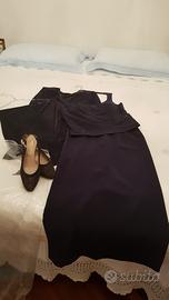 Abito cerimonia completo blu con scarpe