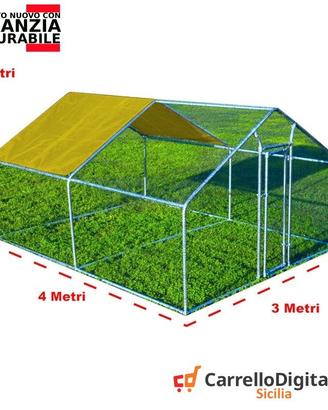 Recinto per Polli 3x4 m x h 2 m – 12 mq - giallo