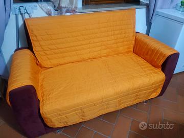 Copridivano 2 posti arancione/giallo