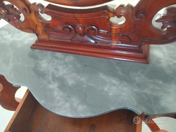 Consolle con specchio in legno intaglia