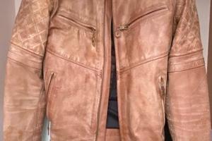 giacca giubbino moto in cuoio con protezioni