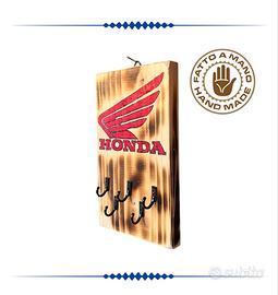 APPENDICHIAVI DA PARETE IN LEGNO CON LOGO HONDA