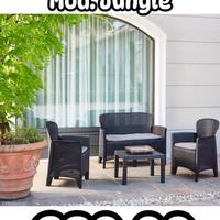 Set giardino Jungle 2 Poltrone 1 Divano 1 Tavolo