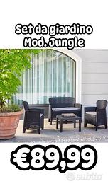 Set giardino Jungle 2 Poltrone 1 Divano 1 Tavolo