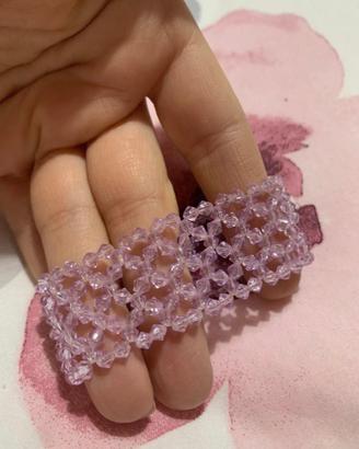 Bracciale con perline color rosa glicine