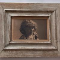 Cornice vintage con cartolina inglese, shabby chic
