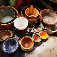 Lotto 15 vasi e portavasi misti legno ceramica