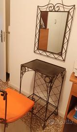 mobile toilette trucco Ferro battuto specchio 