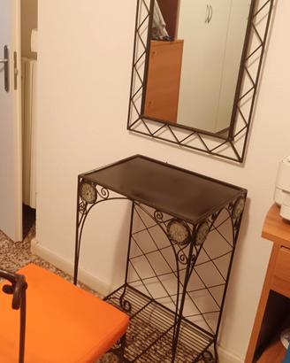 mobile toilette trucco Ferro battuto specchio 
