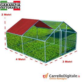 Recinto per Polli 3x4 m x h 2 m – 12 mq - rosso