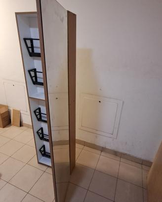 Scarpiera / colonna salvaspazio con specchio