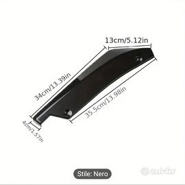 Lama universale per paraurti in ABS nero lucido