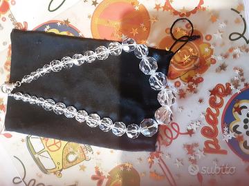 Collana in cristallo con gancio in argento