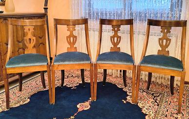 Set 4 sedie antiche fine'700 noce ottime